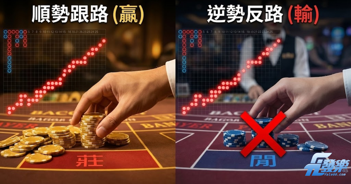 百家樂實戰分析:跟路還是反路對比圖