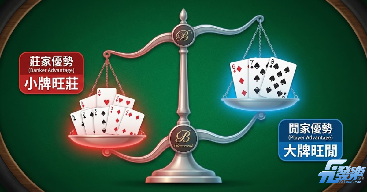百家樂算牌原理圖解:大牌與小牌的勝率分析天平