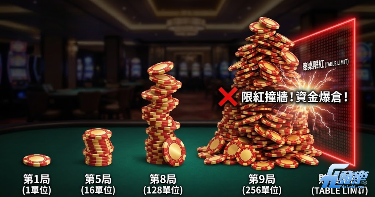 馬丁格爾策略風險圖解:指數爆炸與限紅撞牆